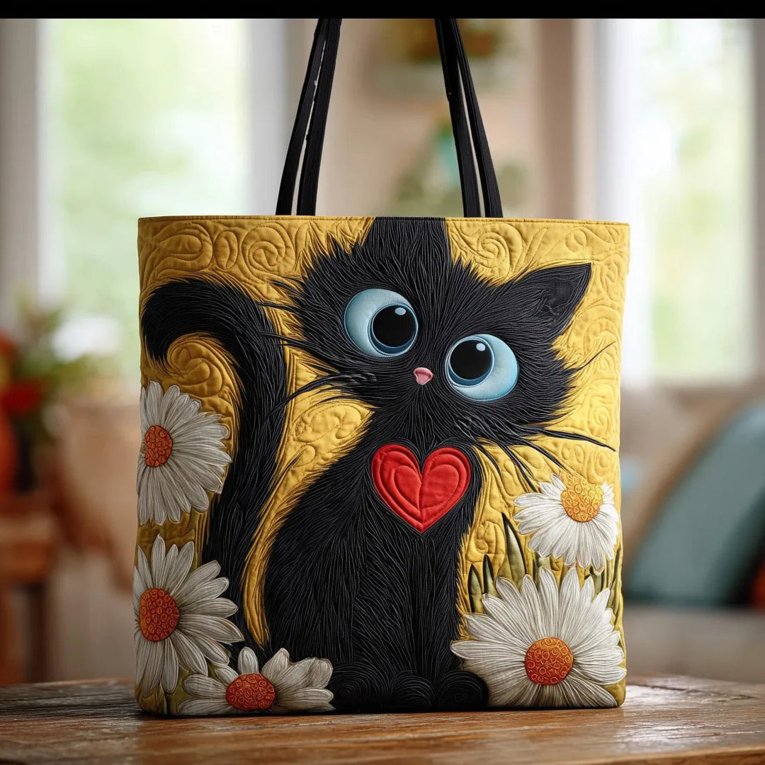Artisan Bag - Black Cat with Daisies