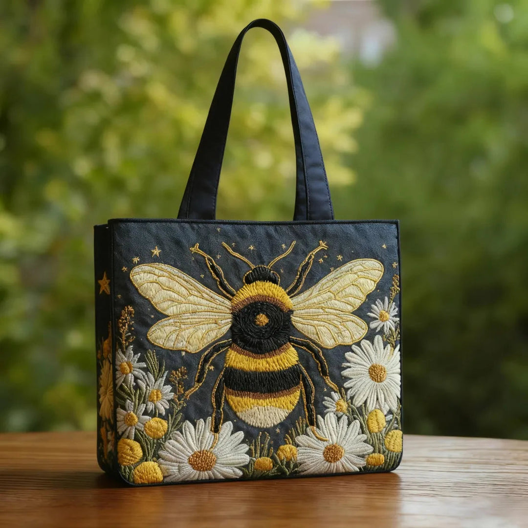 Artisanal Bag - Bee with Daisies and Stars