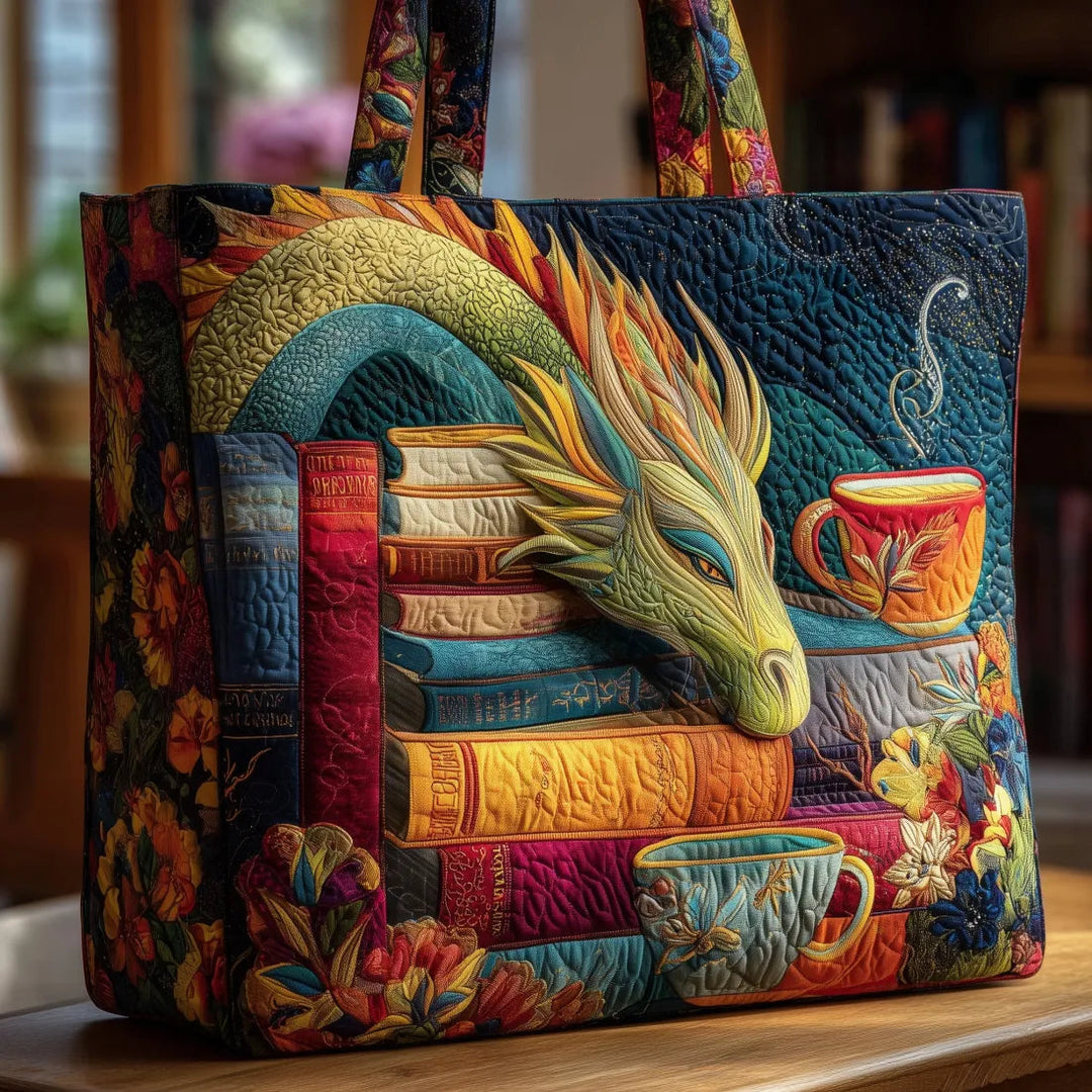 Artisanal Bag - Dragon Reader with Books and Mugs