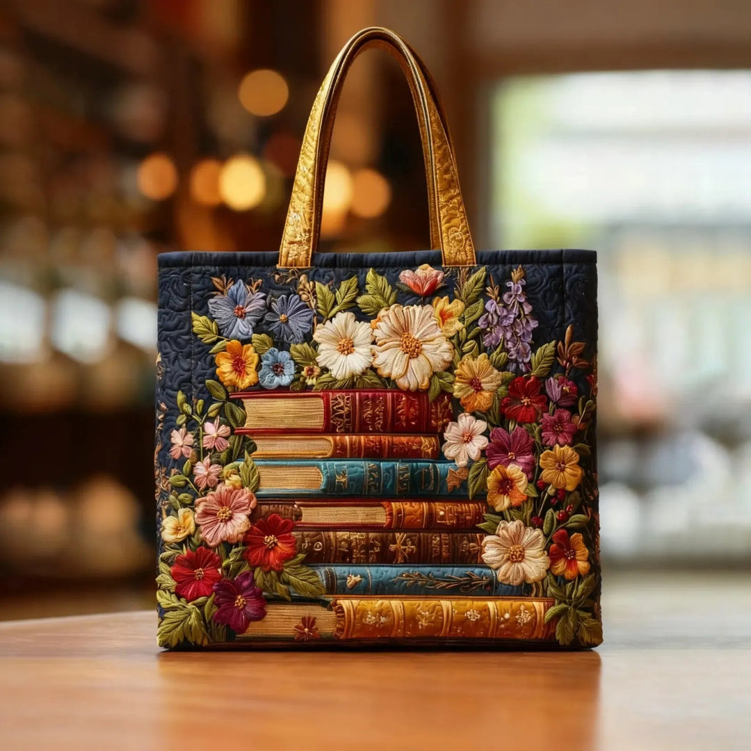 Artisanal Bag - Floral Print and Books