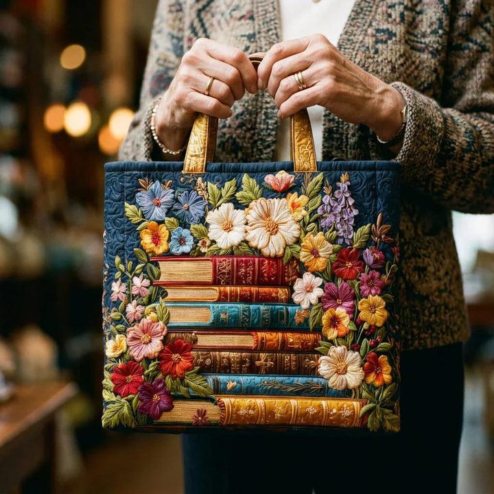 Artisanal Bag - Floral Print and Books