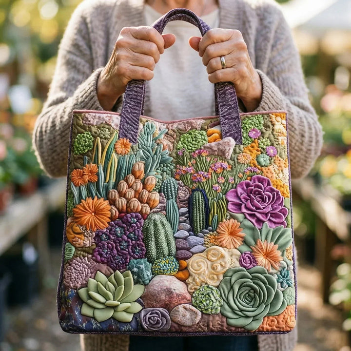 Artisanal Tote Bag - Succulent Garden