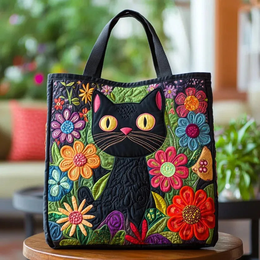 Quilted Bag - Enchanted Black Cat