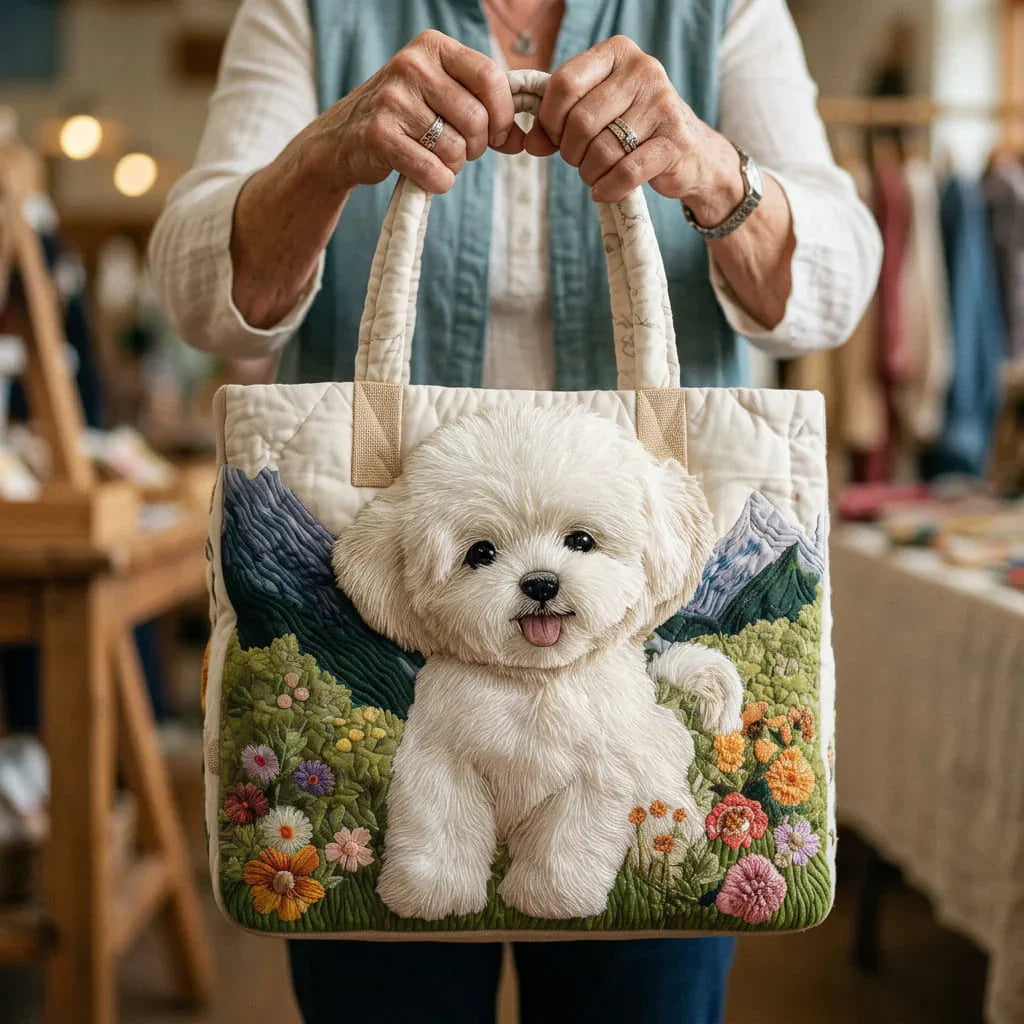 Quilted Tote Bag - Enchanted Dog