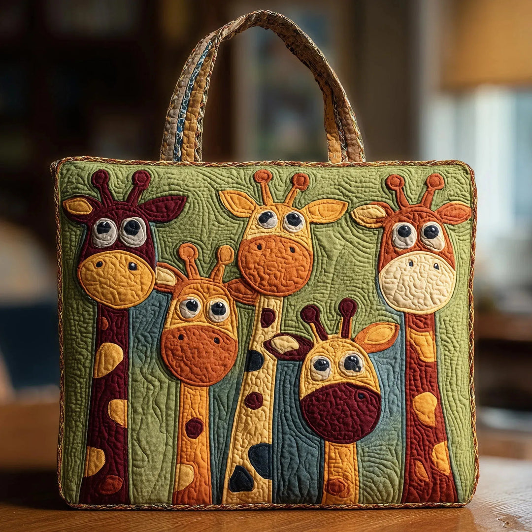 Quilted Tote Bag - Giraffe