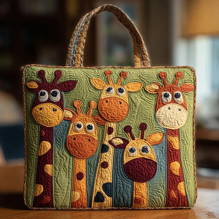 Quilted Tote Bag - Giraffe